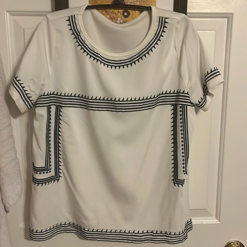 White and blue top